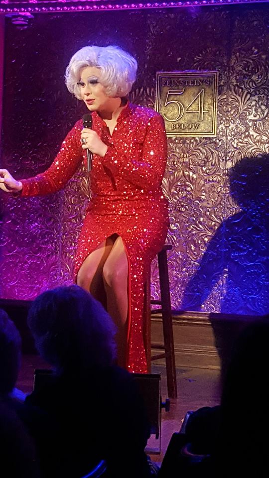 Nicky performing at 54 Below New York City as Carol Channing